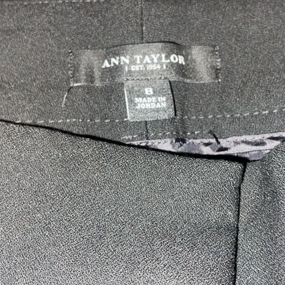 Ann Taylor Black Trouser Dress Pants Size 8 Classic Straight Leg - Picture 3 of 8